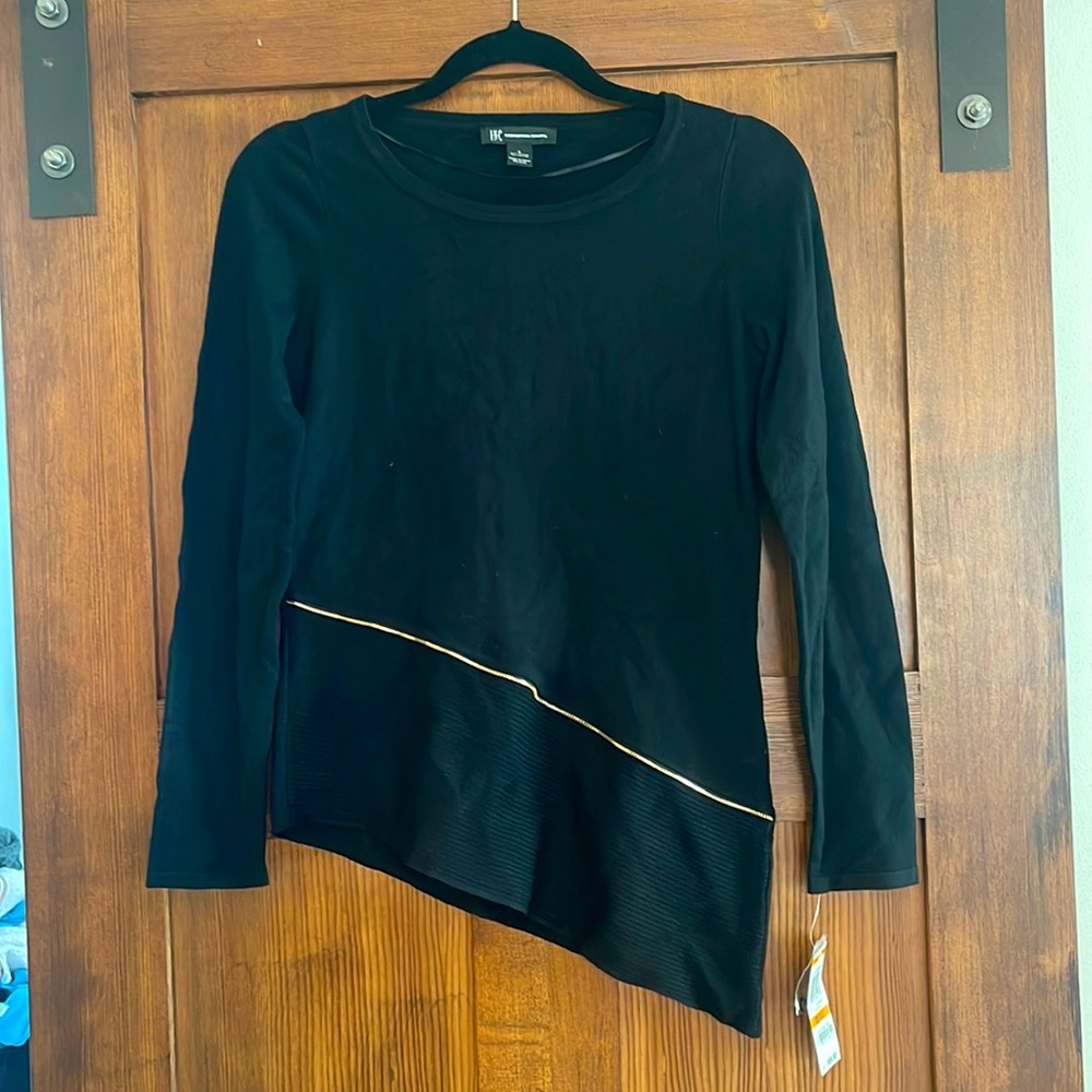 NWT inc asymmetrical sweater w/zipper detail sm